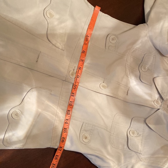 Anthropologie Tulle Brand Off White Trench Coat 🤍 100% Cotton 2 Deep Pockets - Picture 10 of 10